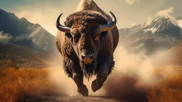 ai generado bisonte alto calidad imagen foto