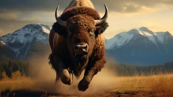 AI generated bison high quality image photo