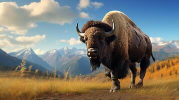 AI generated bison high quality image photo