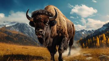 AI generated bison high quality image photo