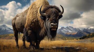 AI generated bison high quality image photo