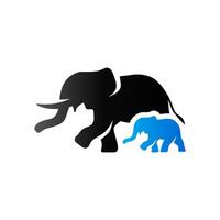 elefante icono en dúo tono color. mamífero zoo animal vector
