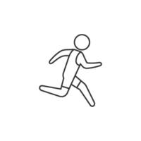 Running athlete icon in thin outline style vector