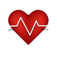 Heart rate icon in color. Human pulse graph vector