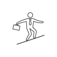 Businessman challenge icon in thin outline style vector