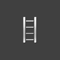 Ladder icon in metallic grey color style. House maintenance equipment vector