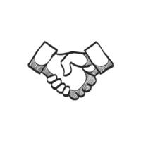 Hand drawn sketch icon handshake vector