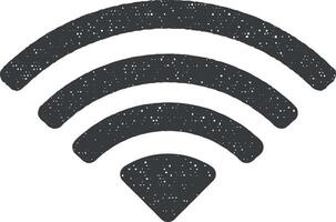 wi fi signal vector icon illustration with stamp effect