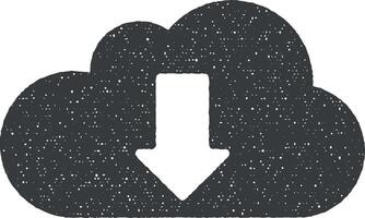 cloud computing isolated simple vector icon illustration with stamp effect