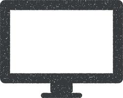 computer screen isolated simple vector icon illustration with stamp effect