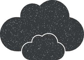 nubes vector icono ilustración con sello efecto