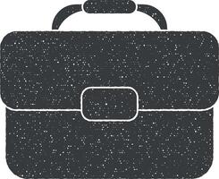 briefcase vector icon illustration with stamp effect