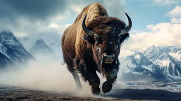 AI generated bison high quality image photo