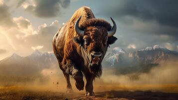 AI generated bison high quality image photo