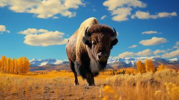 AI generated bison high quality image photo