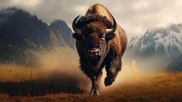 AI generated bison high quality image photo