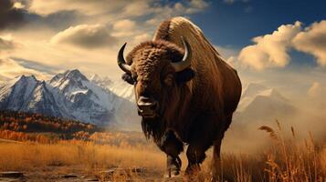 AI generated bison high quality image photo