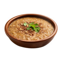 AI generated Haleem on a bowl isolated on transparent background png