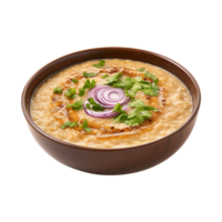 ai gegenereerd haleem Aan een kom geïsoleerd Aan transparant achtergrond PNG