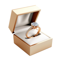 AI generated 3d ring box isolated on transparent background png