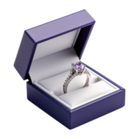 AI generated 3d ring box isolated on transparent background png