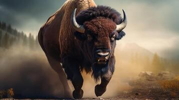 AI generated bison high quality image photo