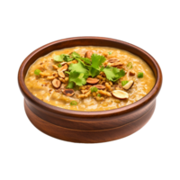 AI generated Haleem on a bowl isolated on transparent background png