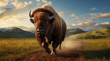 AI generated bison high quality image photo