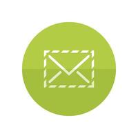 Envelope icon in flat color circle style. Mail email message communication business vector