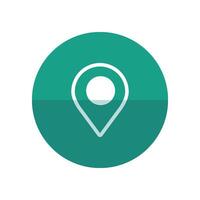 Pin location map icon in flat color circle style. vector