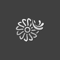 Water turbine icon in metallic grey color style.Energy renewable environment vector