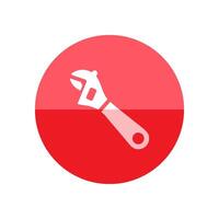 Adustable wrench icon in flat color circle style. vector