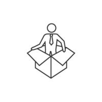 Businessman challenge icon in thin outline style vector