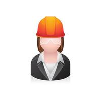 Construction worker avatar icon in colors. vector