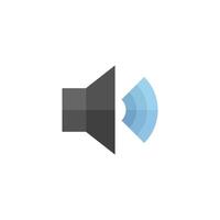 Audio volume icon in flat color style. Electronic button music vector