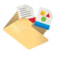 carpeta icono en color. computadora archivos aglutinante vector