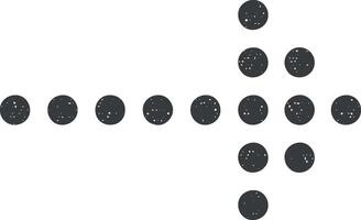 arrow, right, navigation, pixel icon vector illustration in stamp style