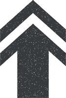 arrow, up, navigation icon vector illustration in stamp style