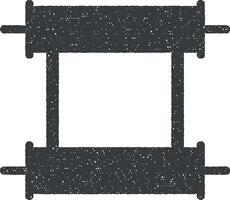 Scroll vector icon illustration with stamp effect