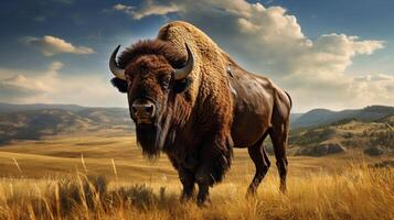 AI generated bison high quality image photo