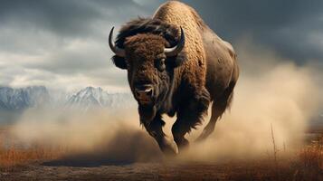 AI generated bison high quality image photo