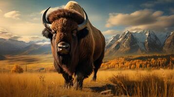 AI generated bison high quality image photo