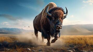 AI generated bison high quality image photo