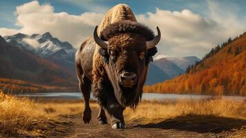 AI generated bison high quality image photo