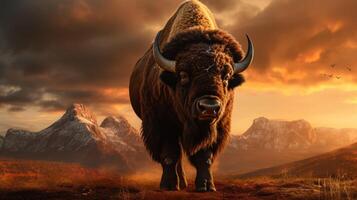 AI generated bison high quality image photo