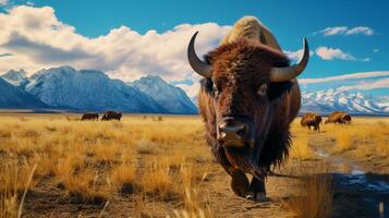 AI generated bison high quality image photo