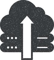 Web development, cloud storage vector icon illustration with stamp effect