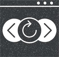 Web development, navigation vector icon illustration with stamp effect