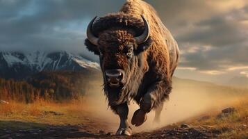 AI generated bison high quality image photo