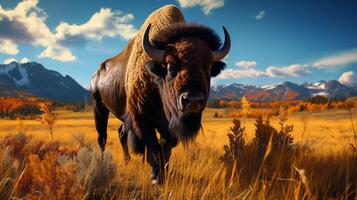 AI generated bison high quality image photo